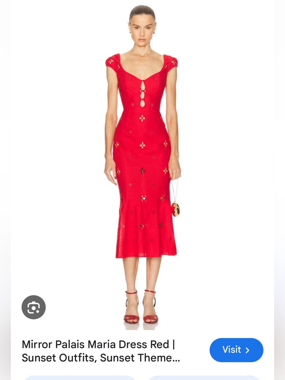⭐️ISO⭐️ Mirror Palais Red Maria In Morango Midi Dress XL